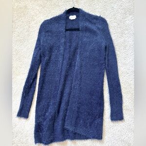 Lovers & Friends Women's Blue Fuzzy Eyelash Sweater Cardigan XXS